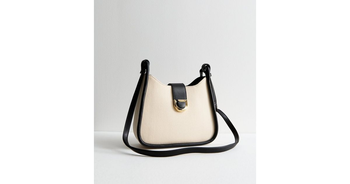 Stone Canvas Contrast Cross Body Bag | New Look | New Look (UK)