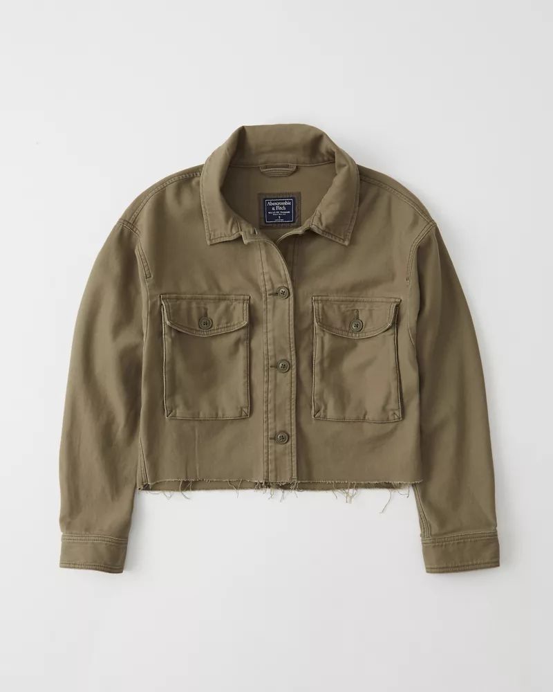 Womens Cropped Military Jacket | Womens Jackets & Coats | Abercrombie.com | Abercrombie & Fitch US & UK