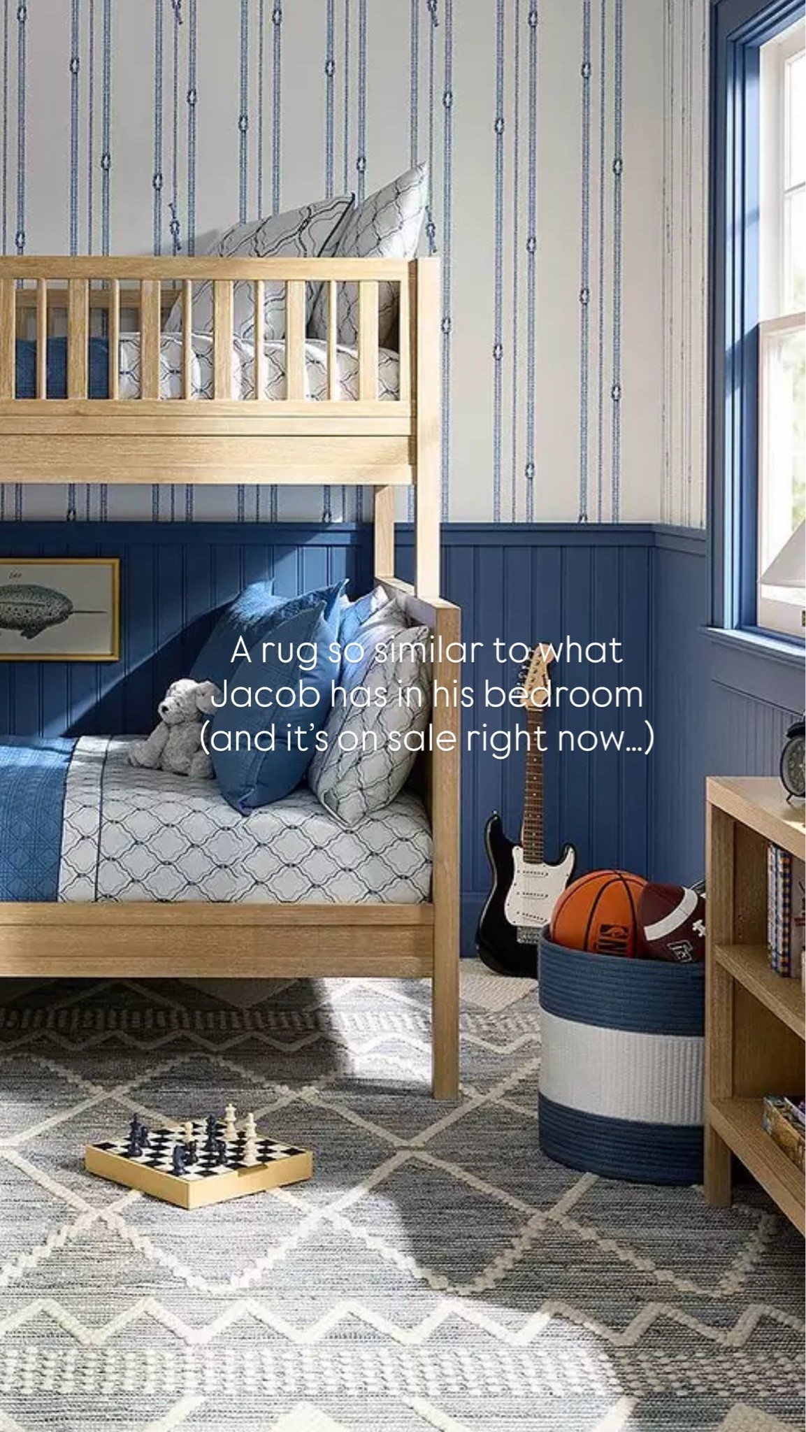 I always get questions about Jacob’s bedroom rug! It’s discontinued but this is the closest I’ve found to it (they’re both Serena & Lily) and it’s on sale right now!!

#LTKSaleAlert #LTKHome #LTKKids