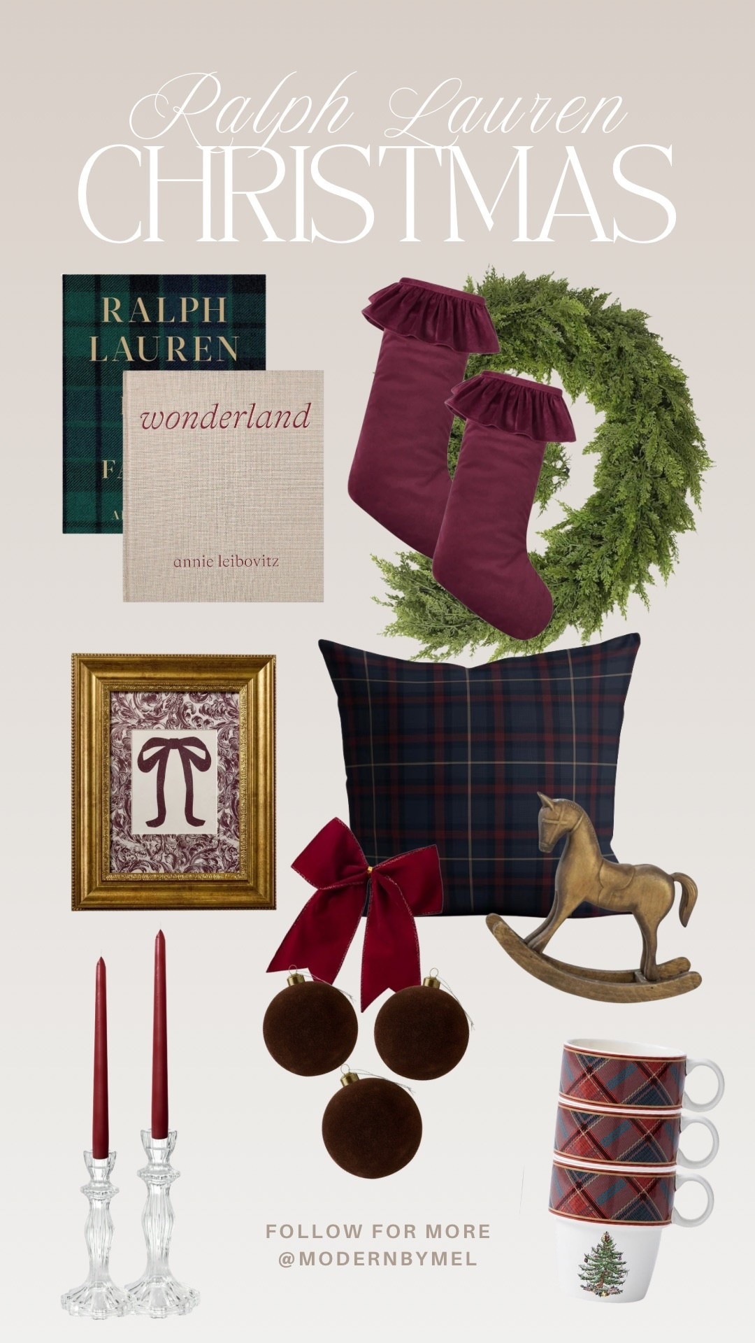 Ralph Lauren Christmas 🐻 

#ralphlaurenchristmas #ralphlauren #christmasdecor #plaidpillow #rockinghorse #christmasbow #ornament #classicchristmas #candles #stockings #garland #christmas #ltkhome 

#LTKHoliday #LTKSeasonal #LTKHome