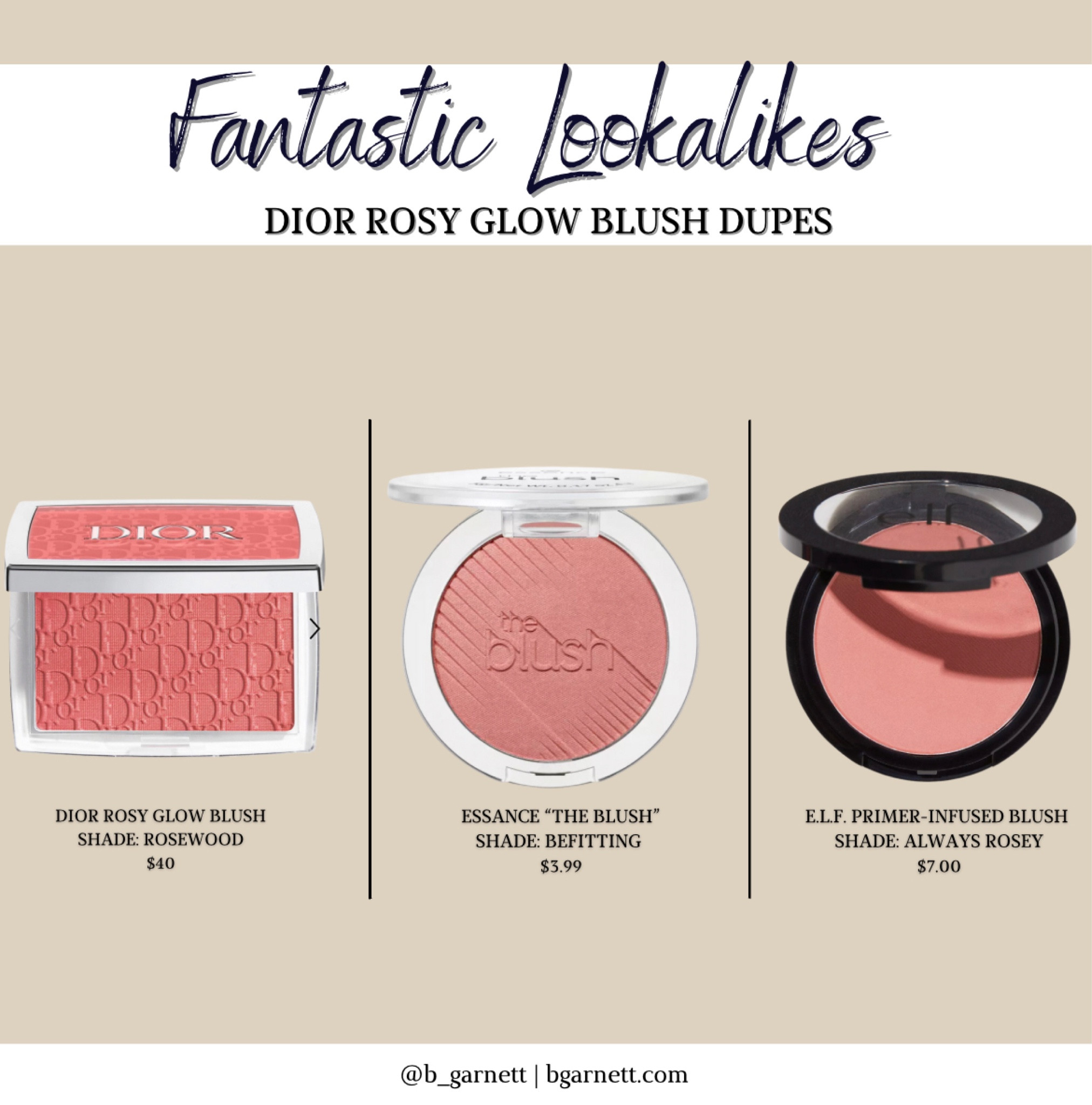 Possible dupes for my all time favorite blush: Dior in the shade “Rosewood” 

I’m trying both of these now that I’m out of my favorite to see how they stack up. 

Both under $10

Dupes | Dior blush | soft blush | rose blush | elf | essence | blush 

#LTKstyletip #LTKbeauty #LTKfindsunder50