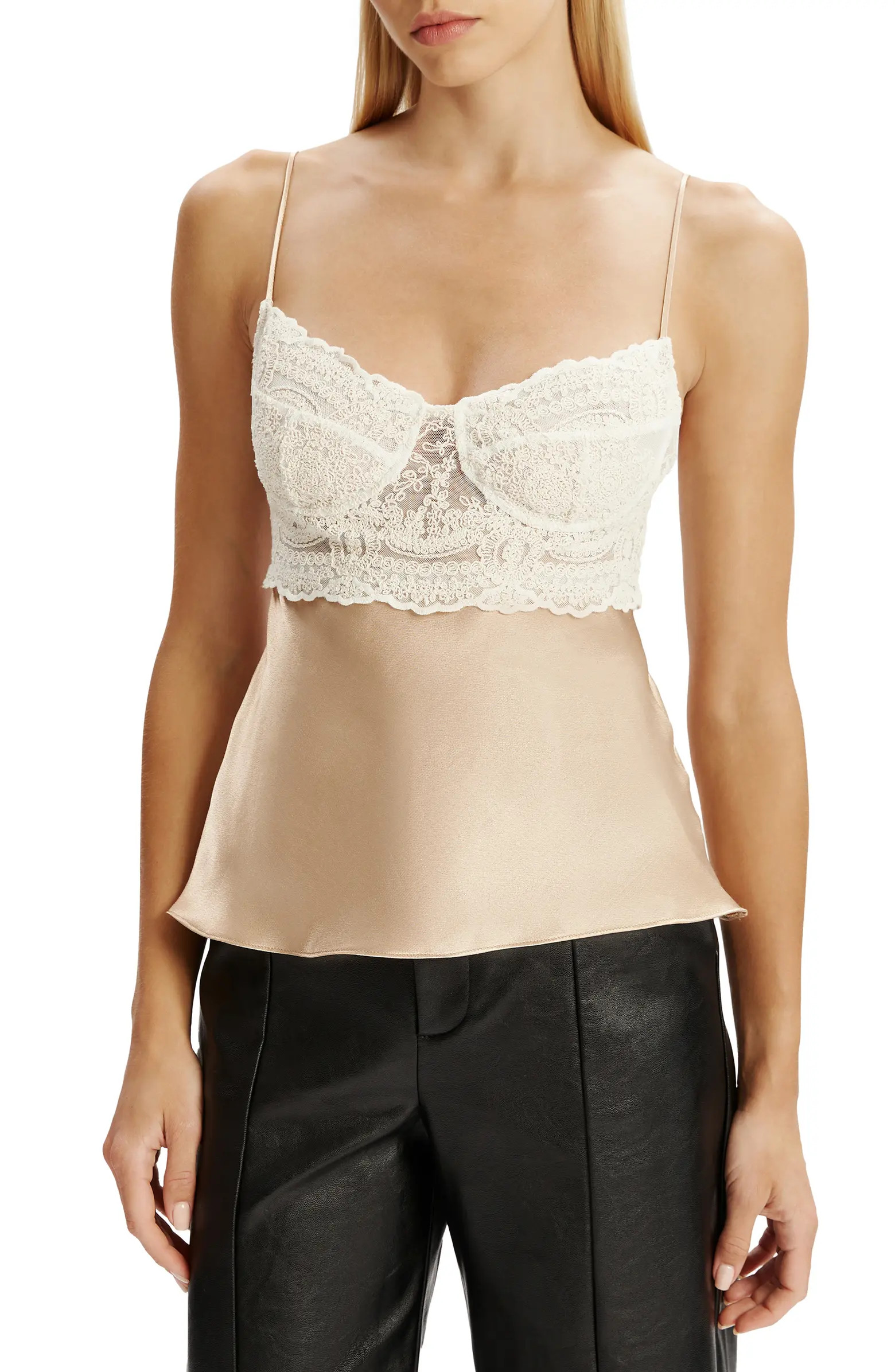 Bardot Tzariana Satin & Lace Camisole | Nordstrom | Nordstrom