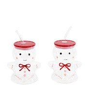 2pk Gingerbread Man Sipper Glass Tumblers | TJ Maxx
