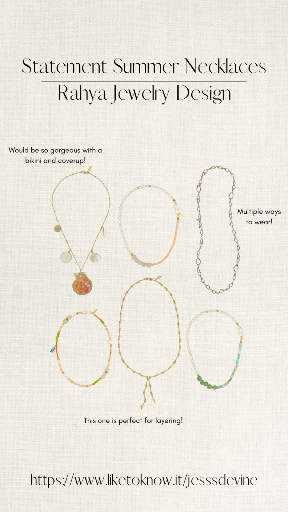 Necklaces perfect for all your summer fits 😍 @rahyajewelrydesign #rahyajewelrydesignpartner #rahyajewelrydesign #ad #summertrends 