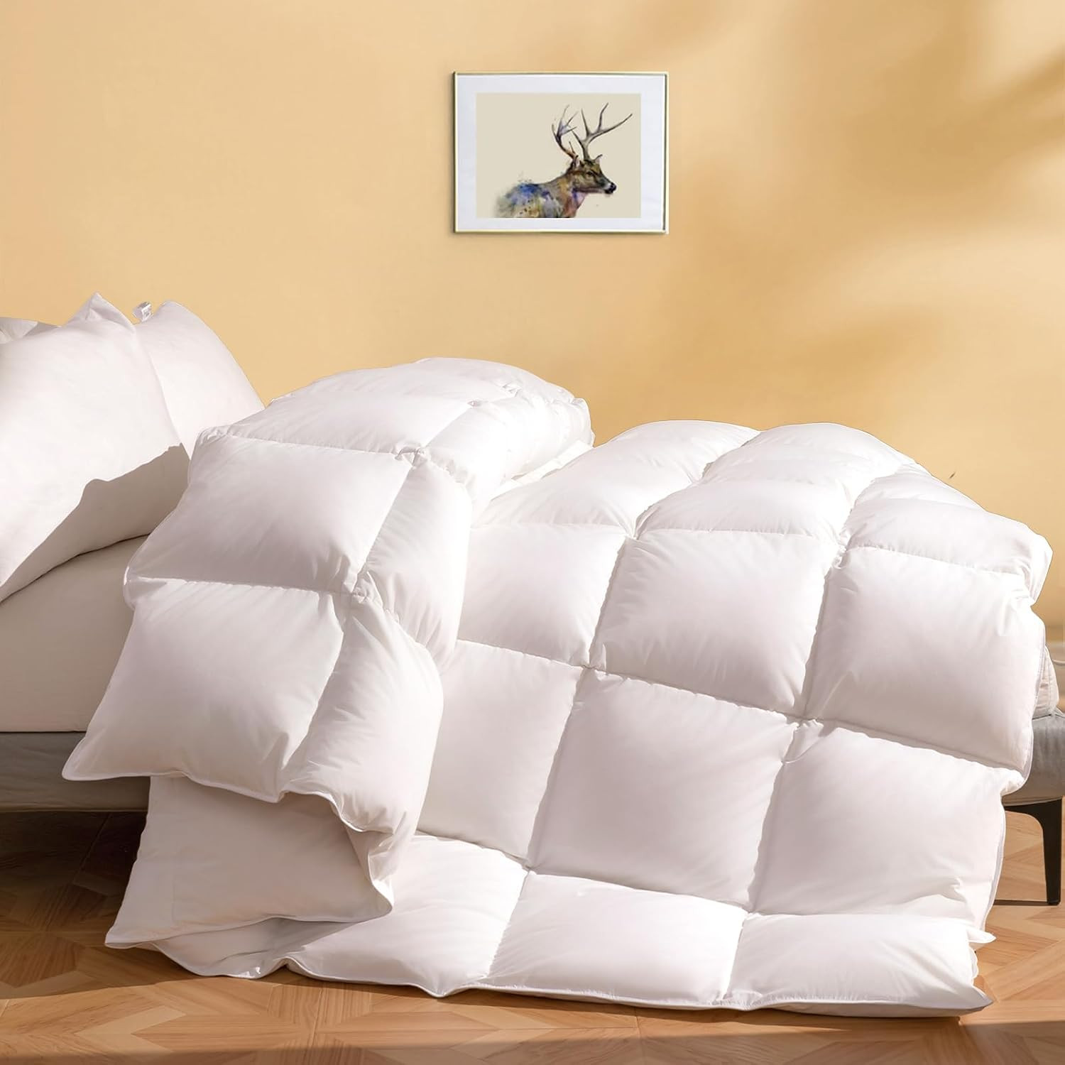 DWR Feather Down Fiber Comforter/Duvet Insert, Oversize King 120x98, Medium | Amazon (US)
