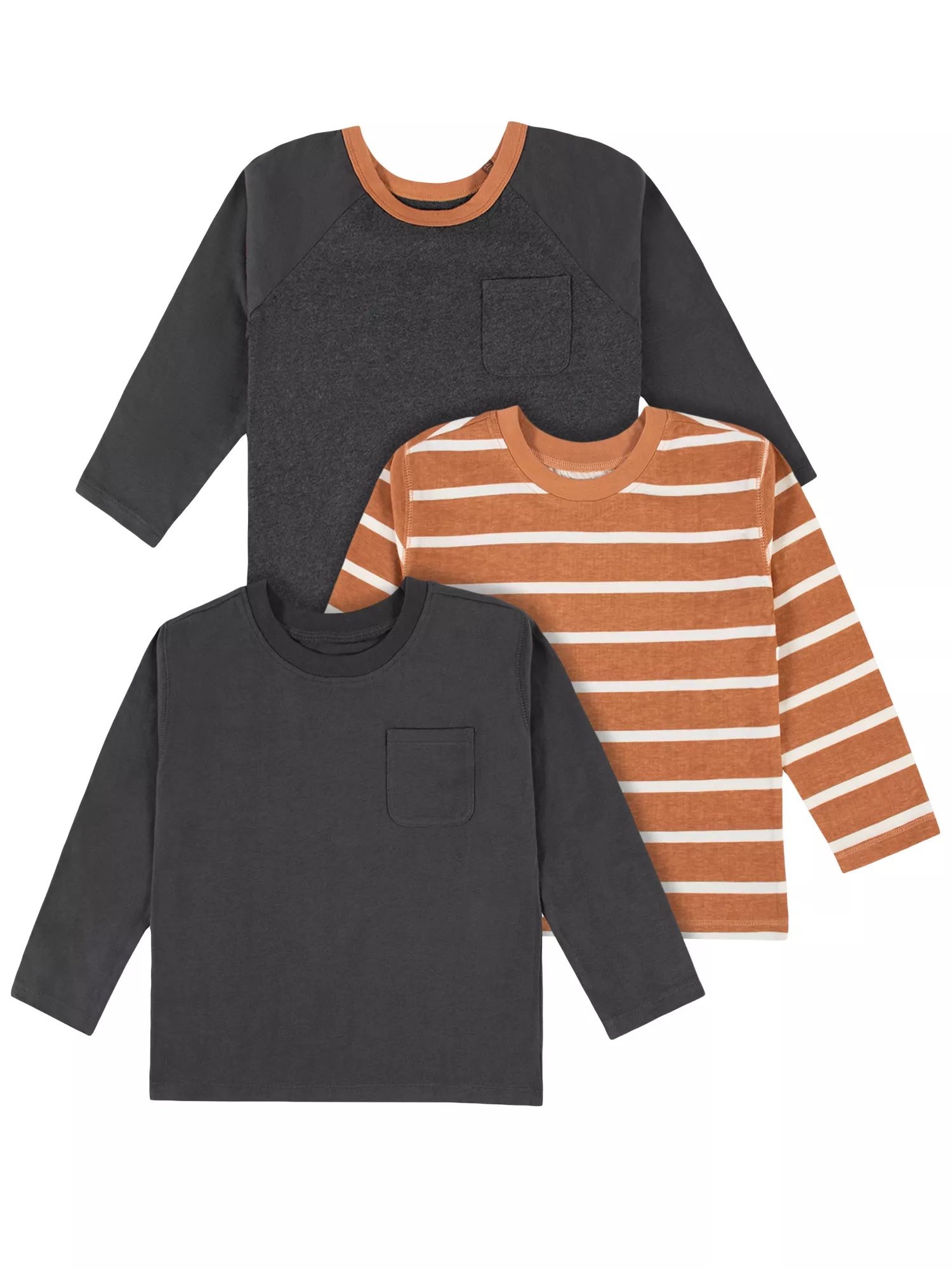 Gerber Baby Boys' 3-Pack Long Sleeve Baseball Tees