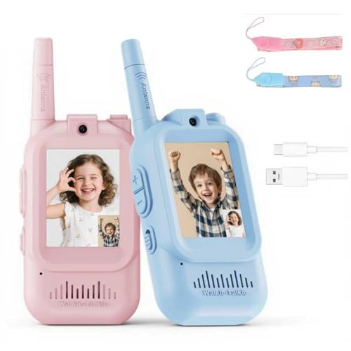 Video Walkie Talkies for Kids, 2 Pack Rechargeable Kids Video Walkie Talkies with Camera, Facetime Walkie Talkie for Indoor Outdoor Games, Camping, Hiking for Boys Girls Ages 3-12 | Amazon (US)