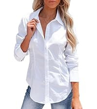 siliteelon Women's Button Down Shirts Long Sleeve Dress Shirts Wrinkle Free Collared Work Office ... | Amazon (US)