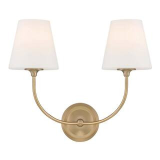 Crystorama Sylvan 2-Light Vibrant Gold Wall Sconce 2442-OP-VG - The Home Depot | The Home Depot