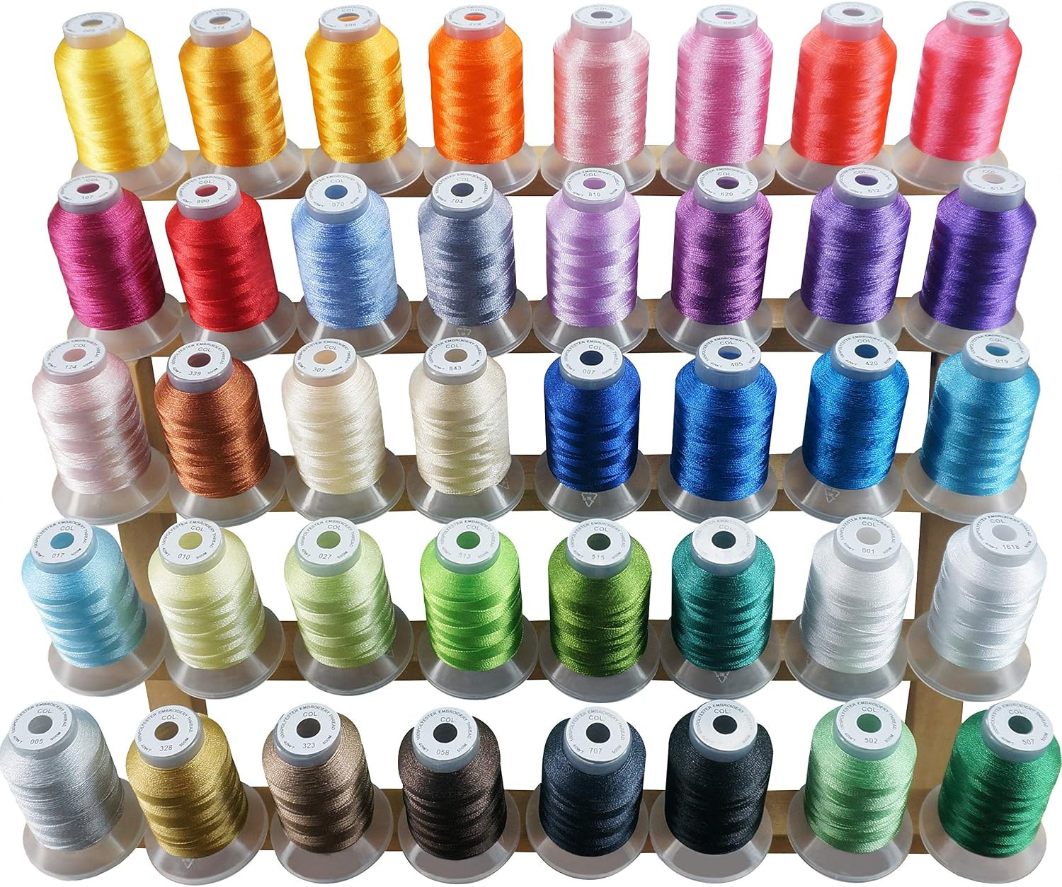 New brothread 40 Brother Colors Polyester Embroidery Machine Thread Kit 500M (550Y) Each Spool for Brother Babylock Janome Singer Pfaff Husqvarna Bernina Sewing Machines | Amazon (US)