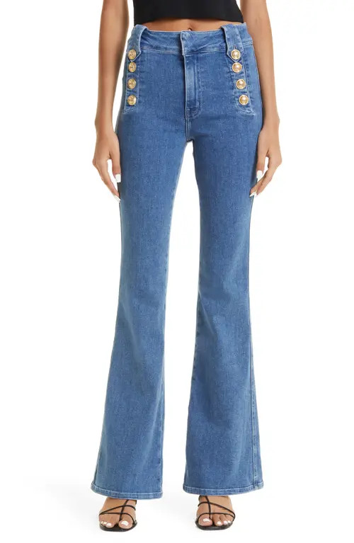 Derek Lam 10 Crosby Robertson Flare Leg Sailor Pants in Denim at Nordstrom, Size 25 | Nordstrom