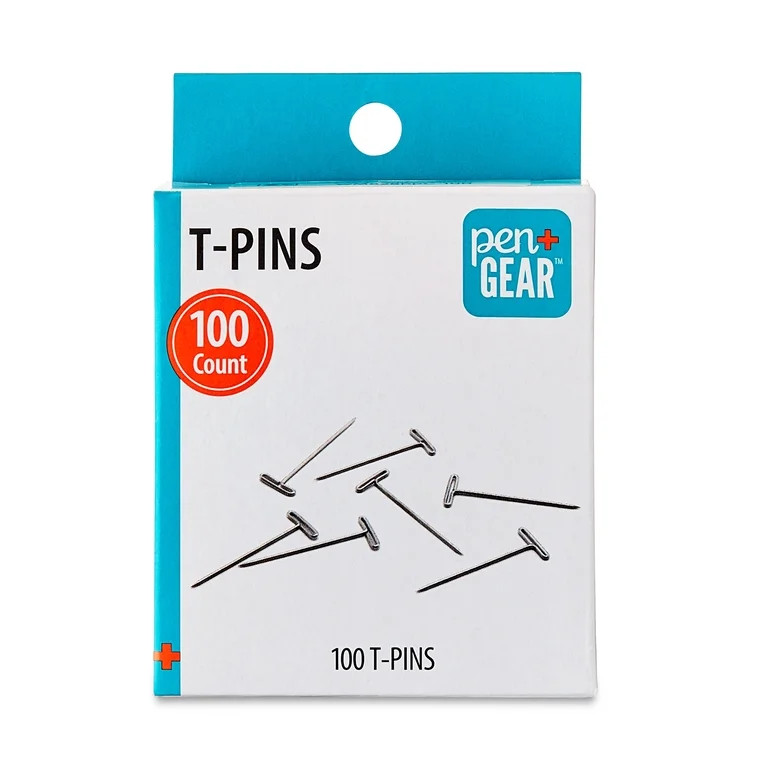 Pen + Gear Nickel-Plated T-Pins 1.6" Long 100 Count,Steel, Silver. 2.99 x 0.54 x 4.29 in | Walmart (US)