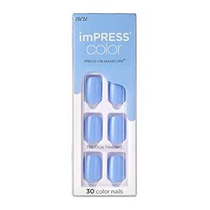 KISS imPRESS Color Press-On Manicure, Gel Nail Kit, PureFit Technology, Short Length, “Baby Why... | Amazon (US)