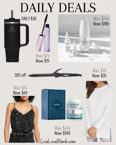 Daily sales 
Viral Stanley tumbler 30 oz only $30
Legging long sleeve top only $26
Elemis marine cream and overnightmatrix save $140!!!
BeautyBio pore cleansing tool save $60
30% off my curling iron with code TOOLS30
Tartelette tubing mascara save $10
Sequin bodysuit save $25

#LTKGiftGuide #LTKFind #LTKsalealert