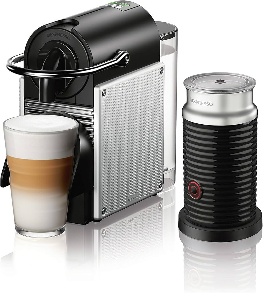Nespresso Pixie Coffee and Espresso Machine by De'Longhi with Milk Frother, Aluminum, 34 ounces | Amazon (US)