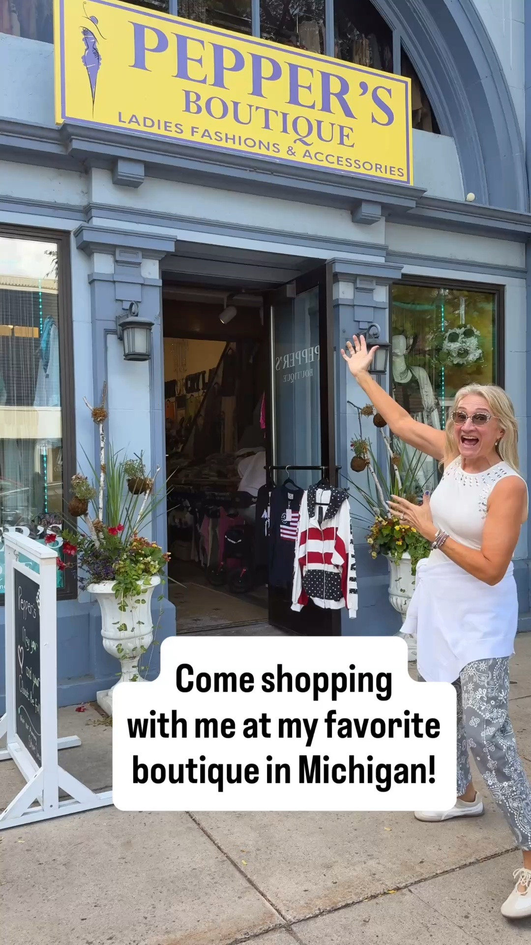 Come boutique shopping with me in Charlevoix, Michigan! 💗

I’m 57 and I love showing women that style doesn’t have an expiration date. And @peppersboutiquemi made it VERY hard to behave. 😆

So…what do you think came home with me? 👀

Follow me and check my Stories tomorrow for the big reveal! 🛍️

#FashionOver50 #Over50Style #StyleOver50 #boutiqueshopping #michiganshopping

#LTKootd #LTKdayinmylife #LTKOver40