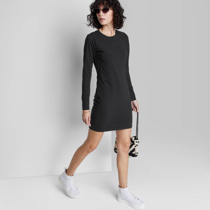 Women's Long Sleeve Cut Out Detail Knit Bodycon Dress - Wild Fable™ | Target