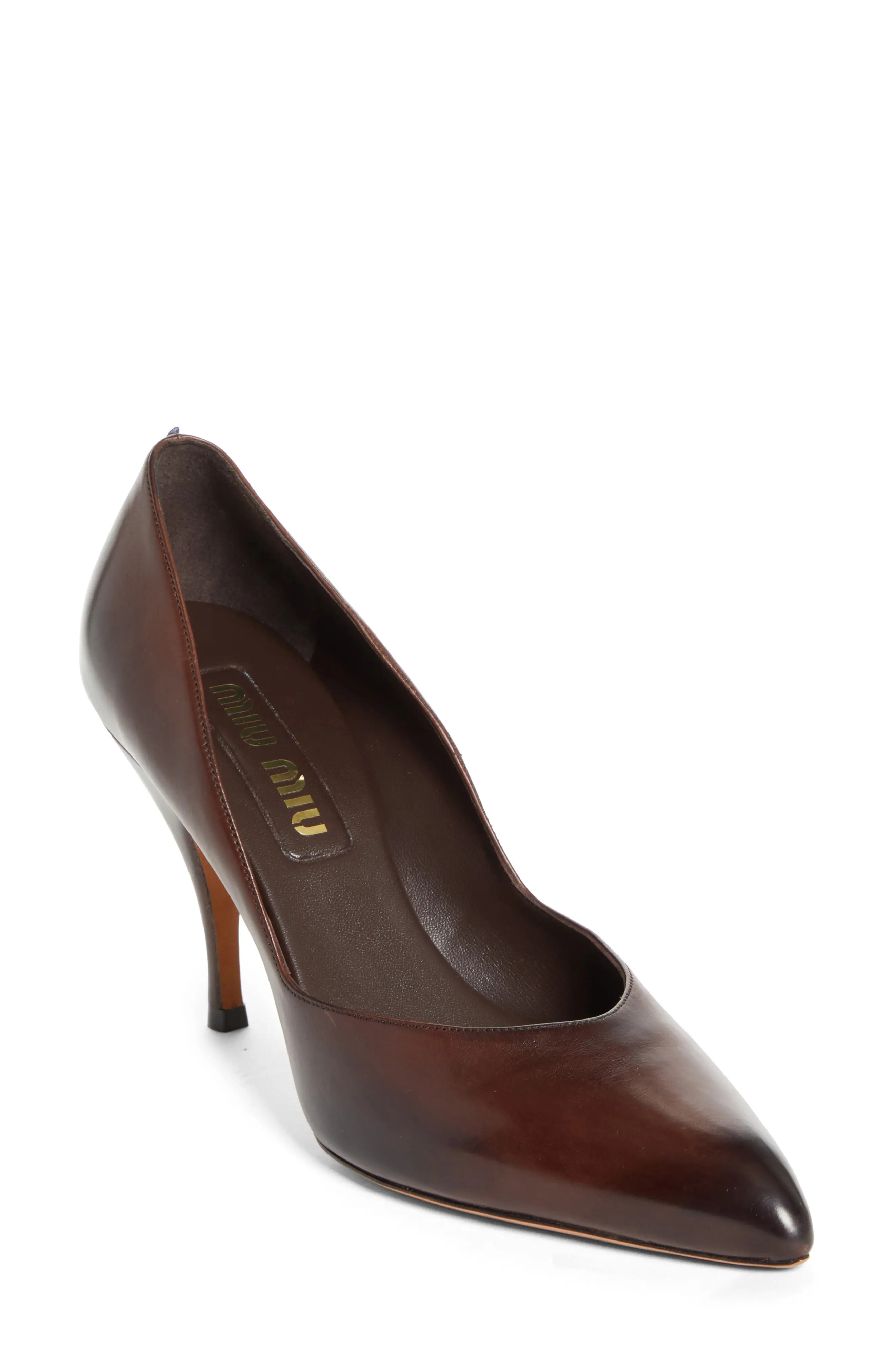 Miu Miu Waxed Calfskin Pointy Toe Pump (Women) | Nordstrom | Nordstrom