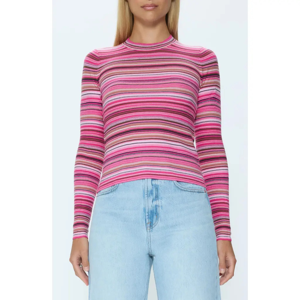 Pistola Madison Stripe Sweater in Pink Brown Multi at Nordstrom, Size Small | Nordstrom