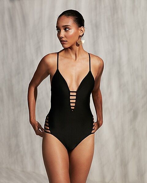 strappy one-piece swimsuit | Express