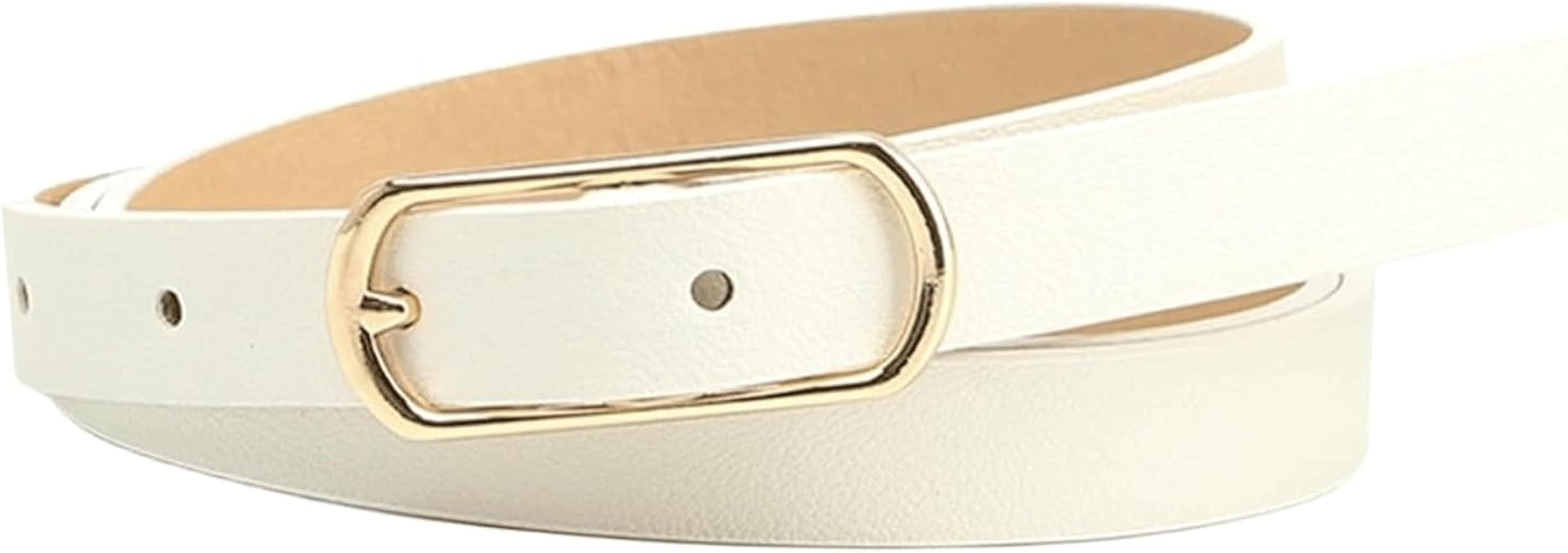 Waist Belt Women's Waist Belts Oval Button Simple And Versatile Leather Belts Alloy Buckle Dress ... | Amazon (US)
