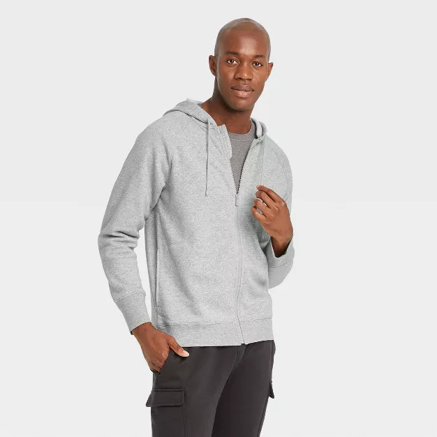 Men's Cotton Fleece Full Zip Hoodie - All in Motion™ | Target