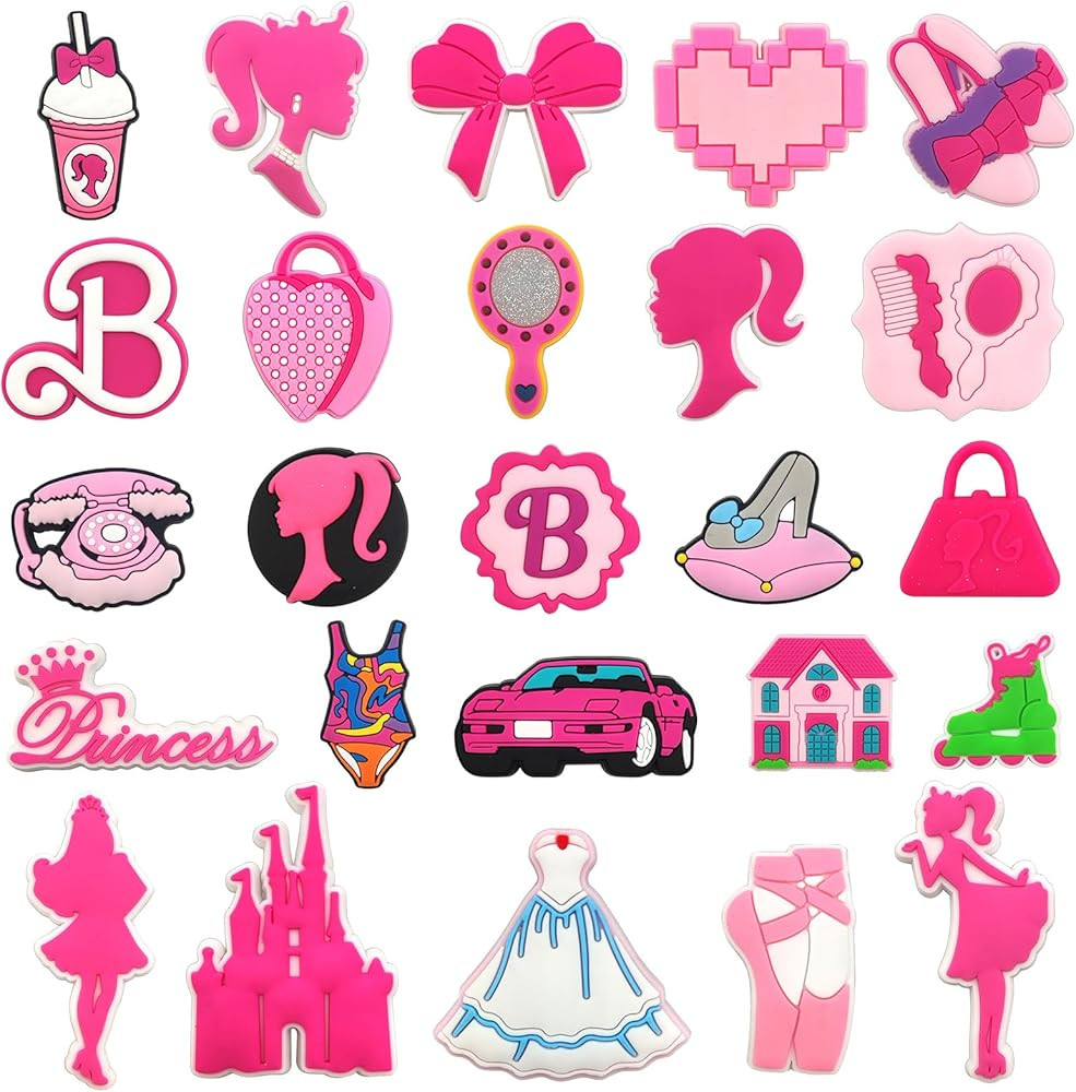 25 Pcs Pink Preppy Shoe Charms, Cute Shoe Accessories Charms for Teens Kids Adults, Aesthetic Sho... | Amazon (US)