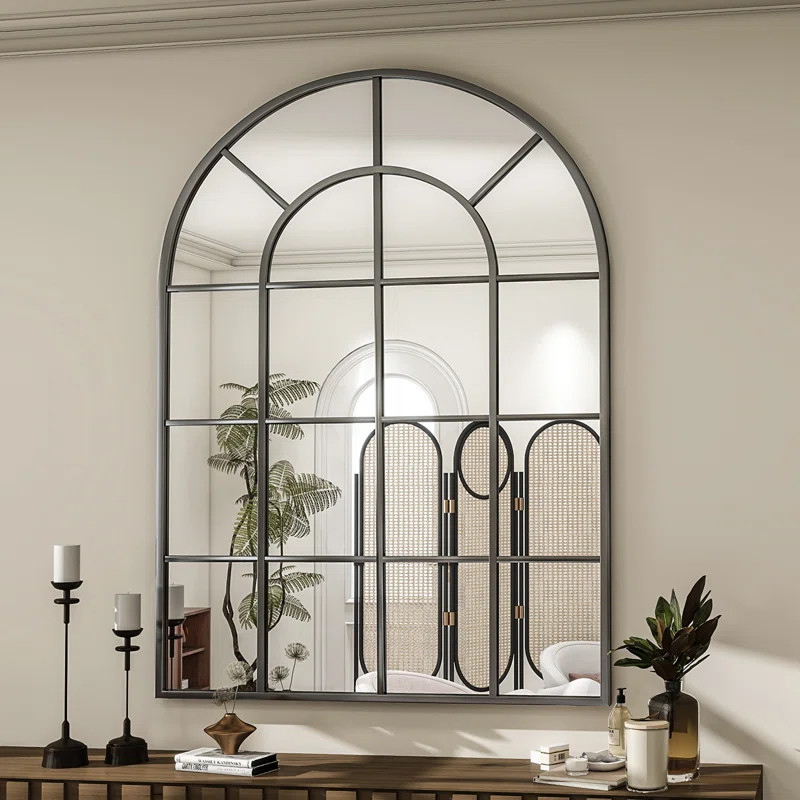 Arched Wall Mirror Aluminum Alloy Window Pannel Mirror Wall Decor | Wayfair North America