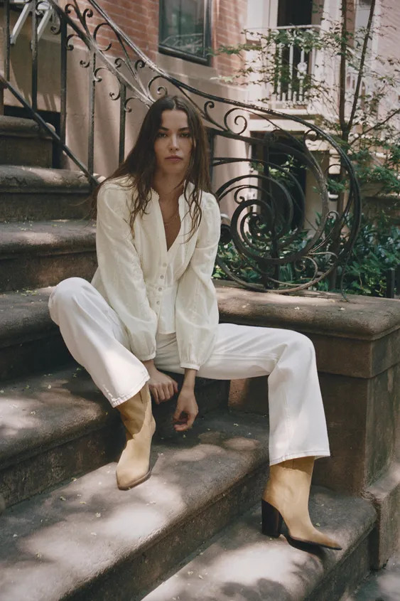 SPLIT SUEDE COWBOY ANKLE BOOTS | Zara UK