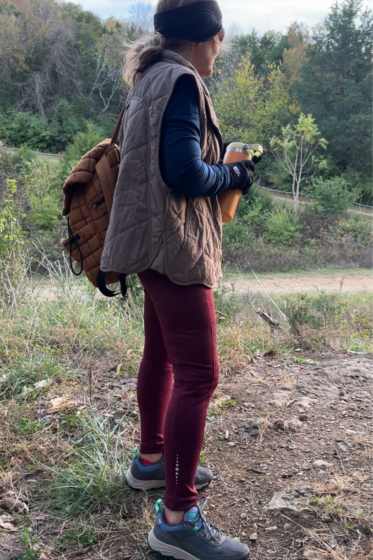 I love performance activewear. It’s worth the extra money. I wear a medium petite in the tights. Large is the top. Medium in the vest. 

Free people backpack and vest linked below! 

Cold weather activewear title nine fleece tights 


#LTKActive #LTKFitness #LTKOver40