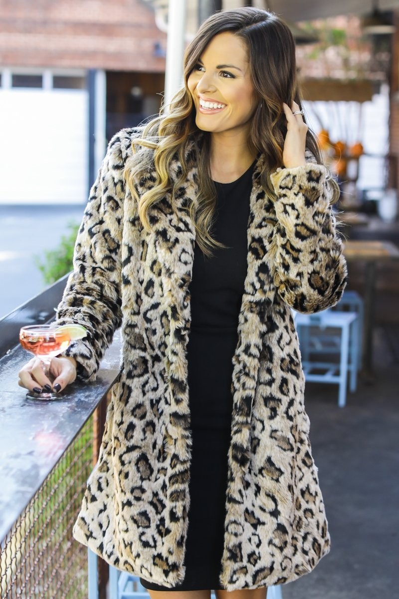 BB Dakota Seeing Spots Faux Fur Coat | Red Dress 