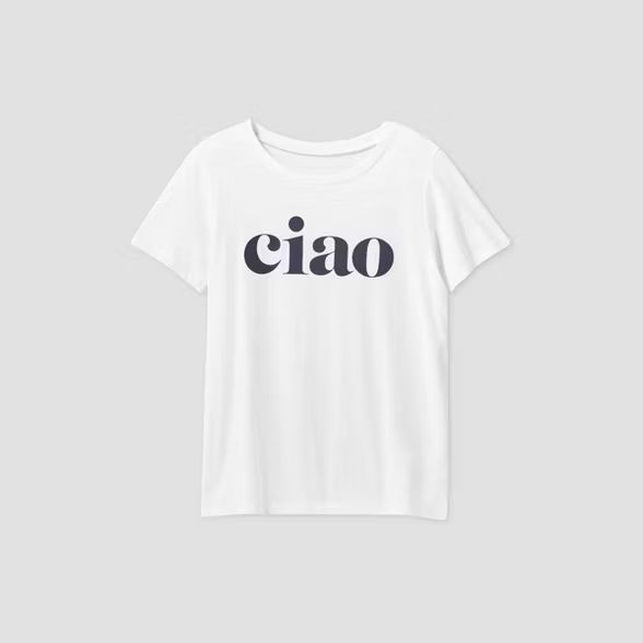 Women's Ciao Short Sleeve Graphic T-Shirt - White | Target