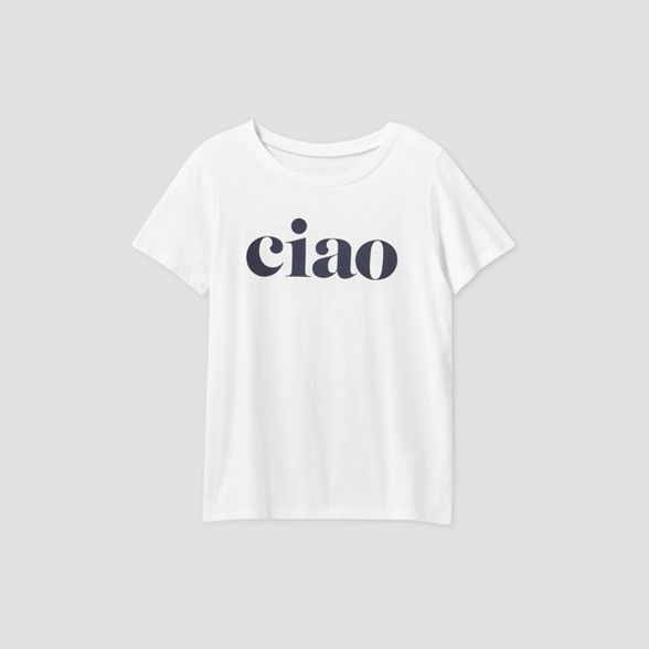Women's Ciao Short Sleeve Graphic T-Shirt - White | Target