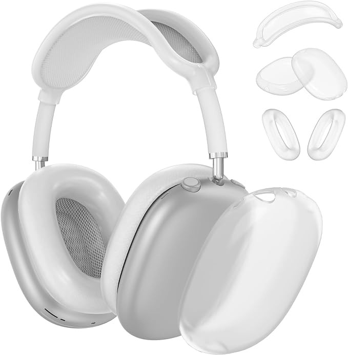 AirPods Max Case Cover - Clear White-M, Soft Silicone Headphone Cover with Heavy Duty Protection ... | Amazon (US)