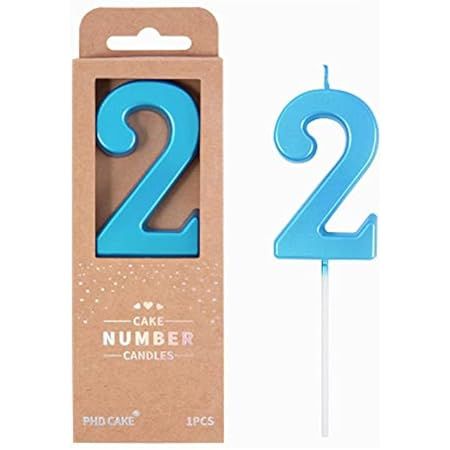 PHD CAKE 2.76 Inch Luxe Blue 2 Number Birthday Candles, Blue Number Candles, Cake Number Candles, Pa | Amazon (US)