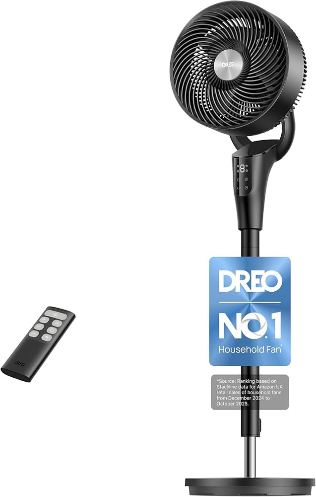 Dreo 20 dB Silent Standing Fan for Bedroom, 42" Pedestal Fans with Remote, 90\u00b0 Oscillating, ... | Amazon (UK)