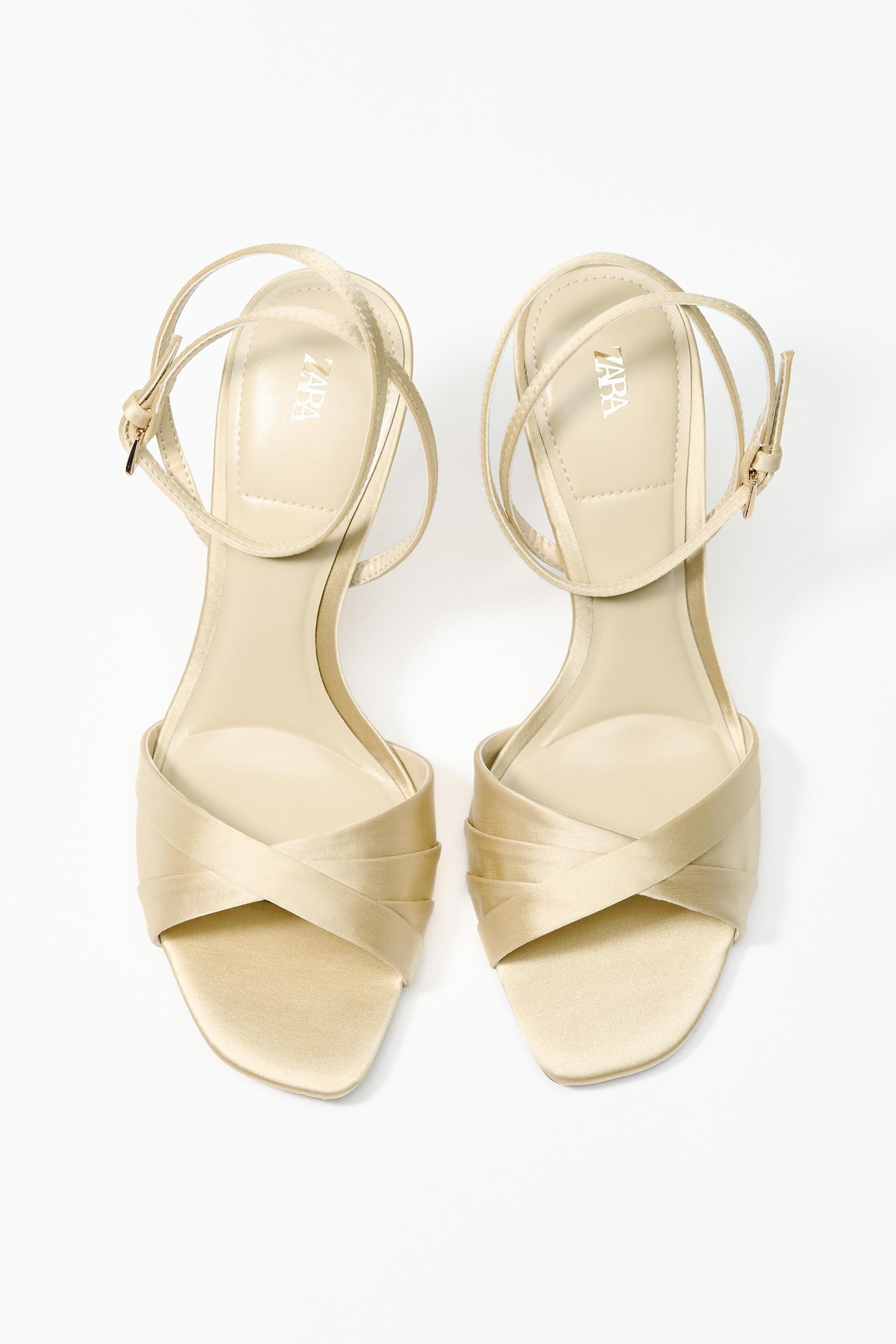SATIN HEELED SANDALS | Zara US
