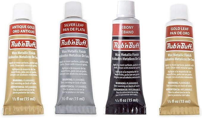 Rub-N-Buff 4 Color Assortment (Silver Leaf, Antique Gold, Gold Leaf, Ebony) | Amazon (US)