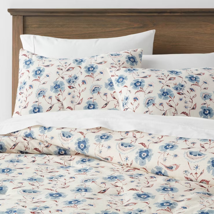 Traditional Floral Comforter & Sham Set Blue - Threshold™ | Target