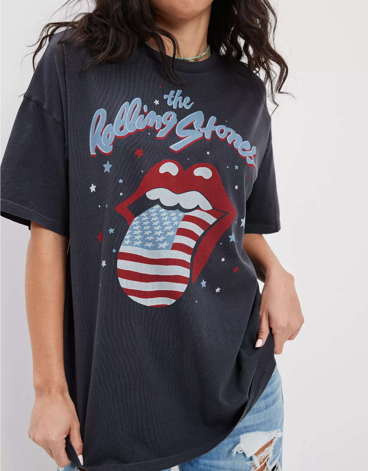 AE Oversized Rolling Stones Graphic Tee | American Eagle Outfitters (US & CA)