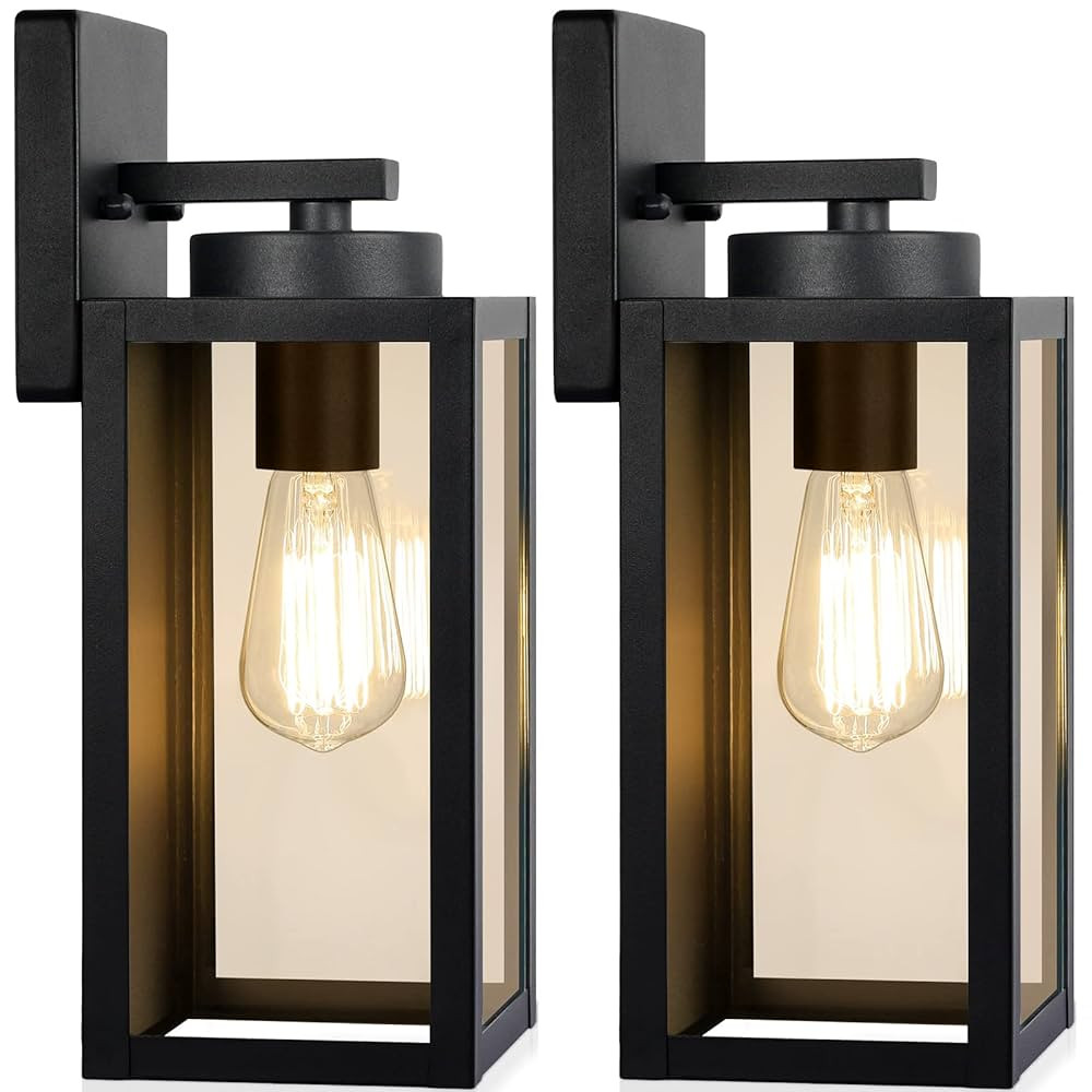 Outdoor Wall Light Fixtures, Exterior Waterproof Wall Lanterns, Porch Sconces Lighting with E26 S... | Amazon (US)