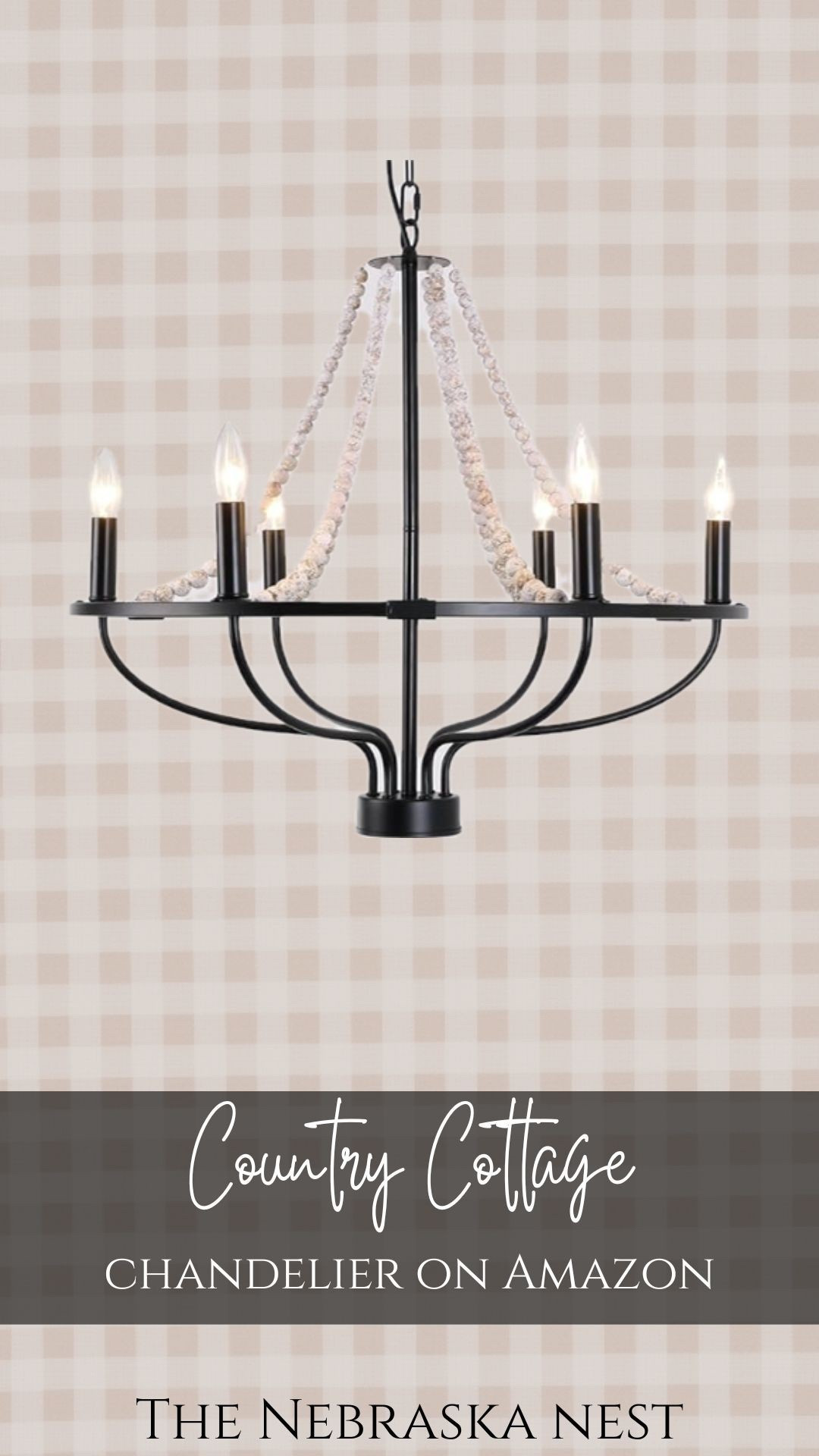 A beautiful updated Country Cottage style light fixture from Amazon! 🖤 Love the price, and the updated, yet cozy details! 

#Chandelier #StatementLight
#LTKHome #LTKSeasonal