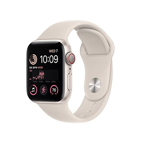 Apple Watch SE (2nd Gen) [GPS + Cellular 40mm] Smart Watch w/Starlight Aluminum Case & Starlight Sport Band - S/M. Fitness & Sleep Tracker, Crash Detection, Heart Rate Monitor, Water Resistant | Amazon (US)