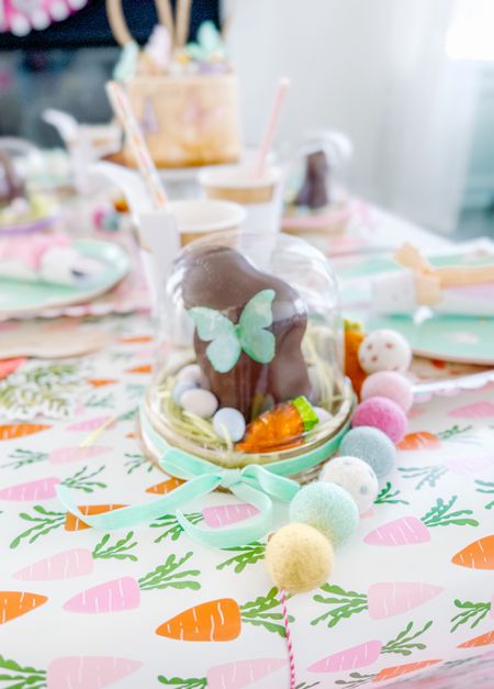 Easter place setting. Edible cloche? Yes please! These little domes are perfect for these bunnies!! 

#LTKSeasonal #LTKparties #LTKfamily