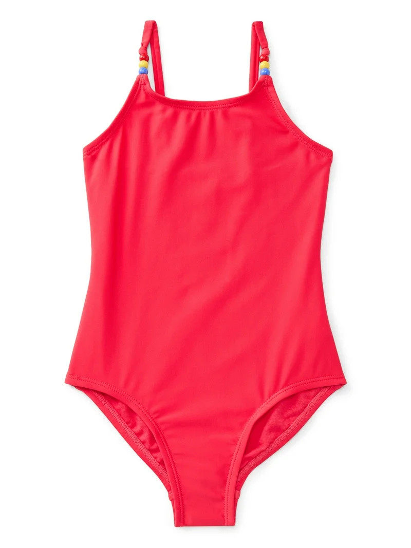 Wonder Nation Girls One Piece Swimsuit with UPF 50+, Sizes 4-18 & Plus | Walmart (US)