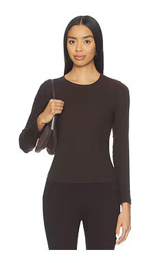 LESET Kelly Slim Fit Long Sleeve in Chocolate from Revolve.com | Revolve Clothing (Global)