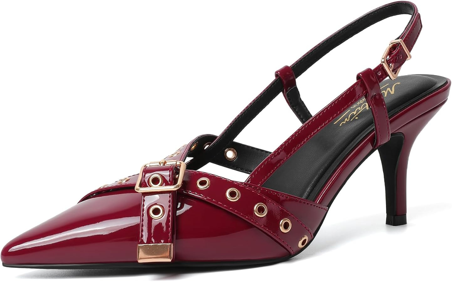 Mostrin Kitten Mules Heels for Women Pointed Closed Toe Heels Vintage Slip on Stiletto Dressy Pum... | Amazon (US)