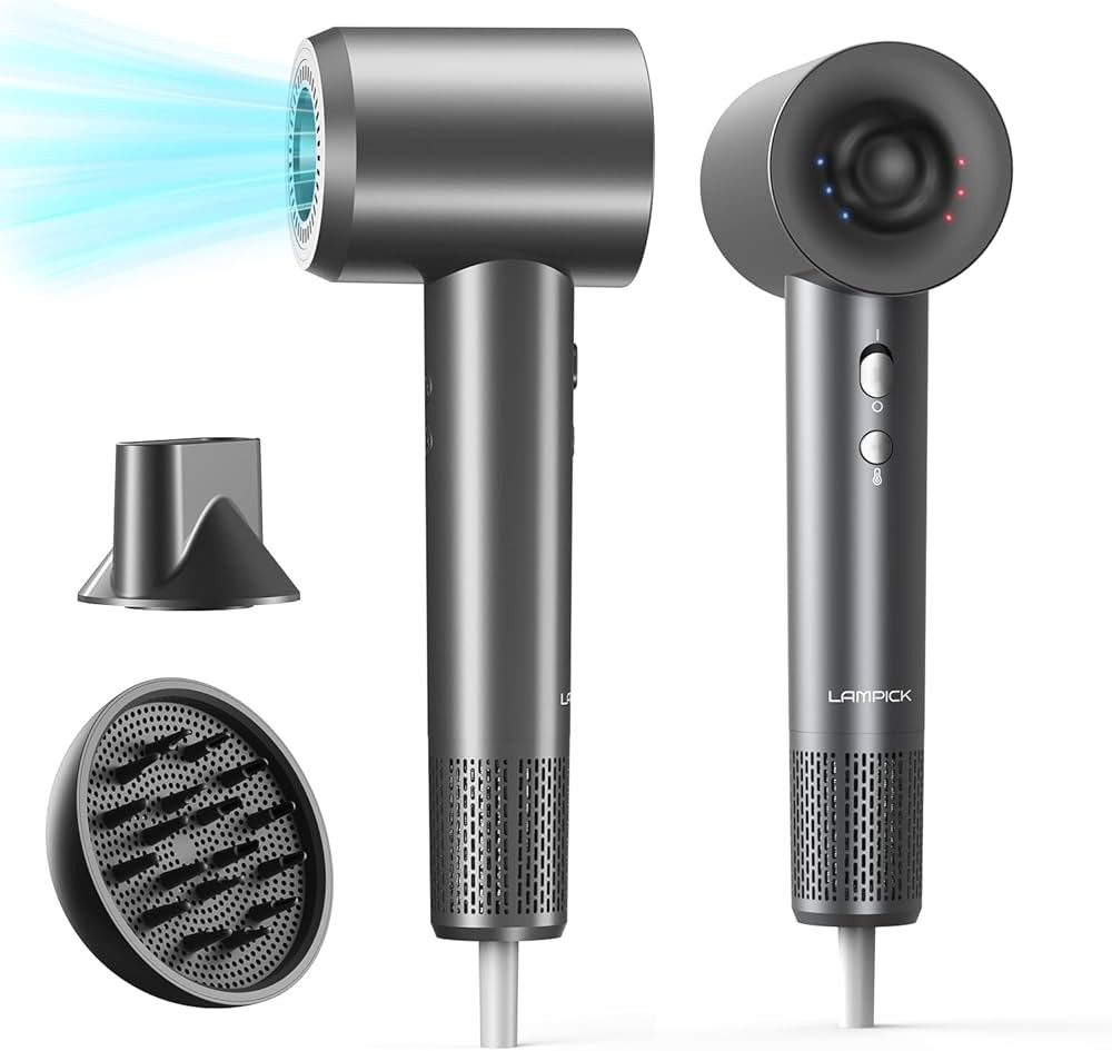 Hair Dryer, Negative Ionic Blow Dryer with Diffuser, Professional High-Speed Hairdryer with 15000... | Amazon (US)