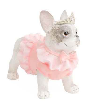 5.5x9.5 Bulldog With Dress And Crown Decor | TJ Maxx