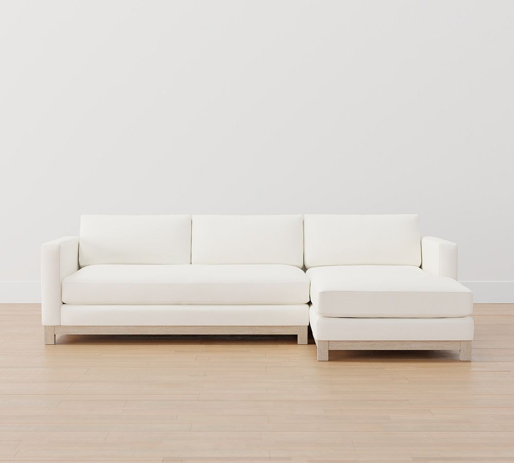 Jake Seadrift Wood Base Chaise Sectional (110"–120") | Pottery Barn (US)